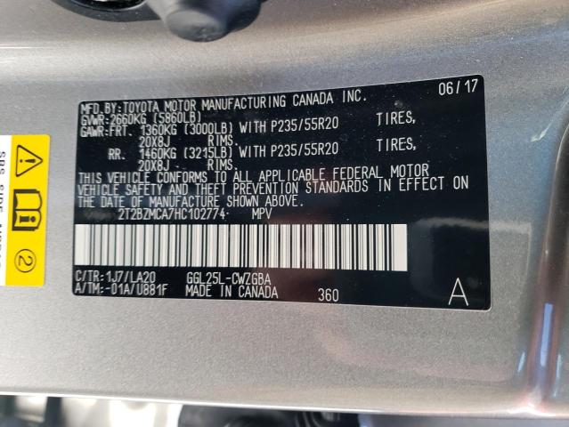 Photo 14 from auction – 2017 LEXUS RX 350 BAS with VIN 2T2BZMCA7HC102774