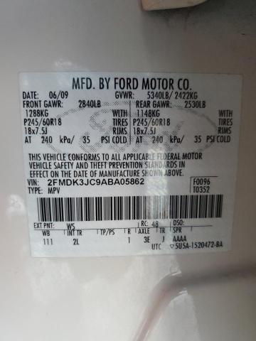 Photo 14 from auction – 2010 FORD EDGE SEL with VIN 2FMDK3JC9ABA05862