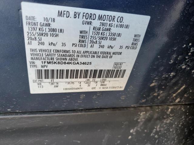 Photo 14 from auction – 2019 FORD EXPLORER X with VIN 1FM5K8D84KGA34625