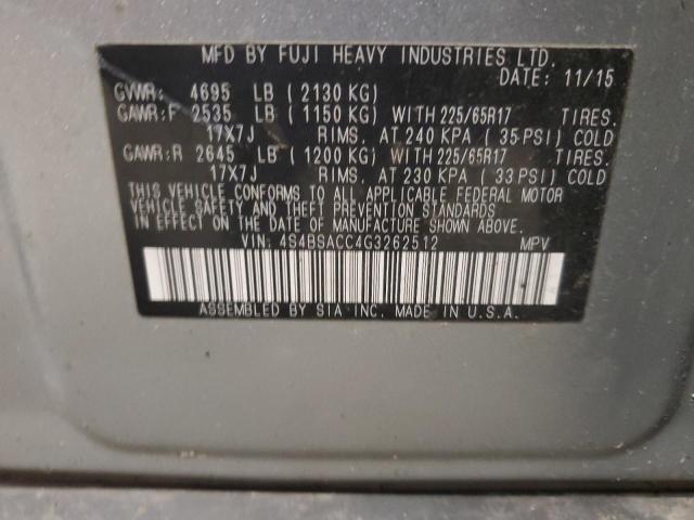 Photo 14 from auction – 2016 SUBARU OUTBACK 2. with VIN 4S4BSACC4G3262512