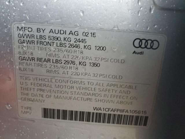 Photo 14 from auction – 2015 AUDI Q5 PREMIUM with VIN WA1CFAFP8FA105615