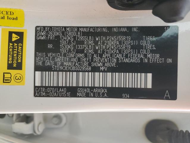 Photo 14 from auction – 2011 TOYOTA HIGHLANDER with VIN 5TDYK3EH3BS029568