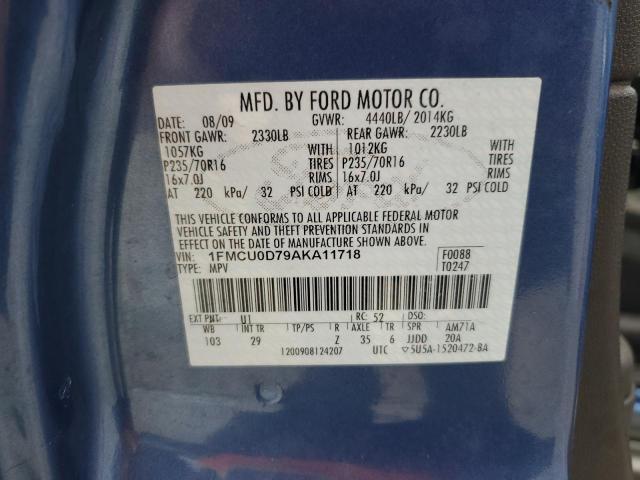 Photo 14 from auction – 2010 FORD ESCAPE XLT with VIN 1FMCU0D79AKA11718