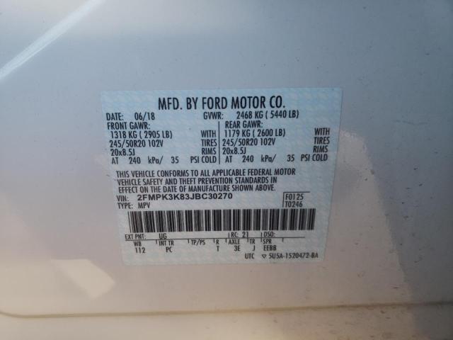 Photo 14 from auction – 2018 FORD EDGE TITAN with VIN 2FMPK3K83JBC30270