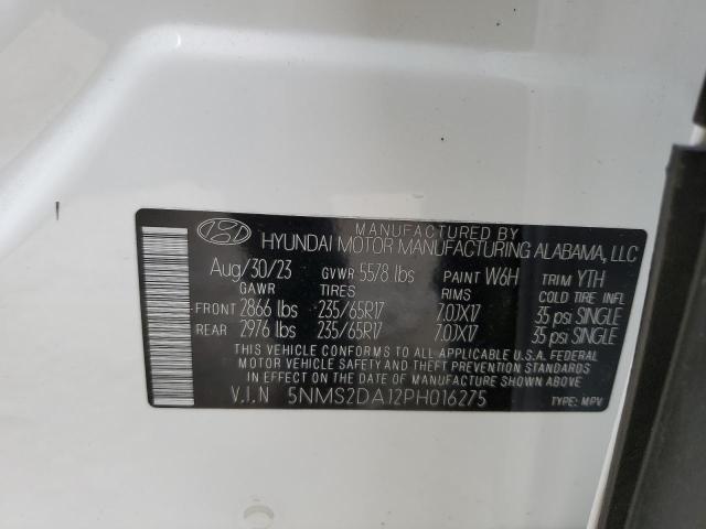 Photo 14 from auction – 2023 HYUNDAI SANTA FE B with VIN 5NMS2DA12PH016275