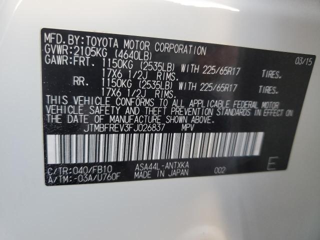 Photo 14 from auction – 2015 TOYOTA RAV4 LE with VIN JTMBFREV3FJ026837