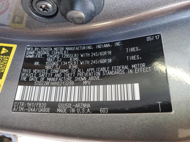 Photo 14 from auction – 2017 TOYOTA HIGHLANDER with VIN 5TDZZRFHXHS213299