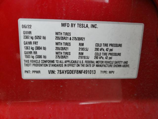 Photo 14 from auction – 2022 TESLA MODEL Y with VIN 7SAYGDEF8NF491013