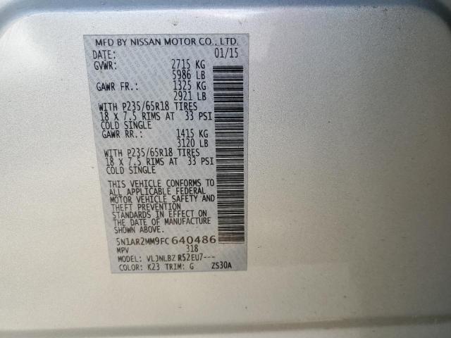 صورة رقم 14 من المزاد - 2015 NISSAN PATHFINDER مع VIN 5N1AR2MM9FC640486