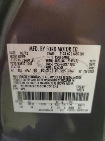 Photo 14 from auction – 2012 FORD ESCAPE LIM with VIN 1FMCU9EG5CKC51242