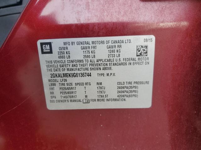 Photo 14 from auction – 2016 GMC TERRAIN SL with VIN 2GKALMEK9G6136744