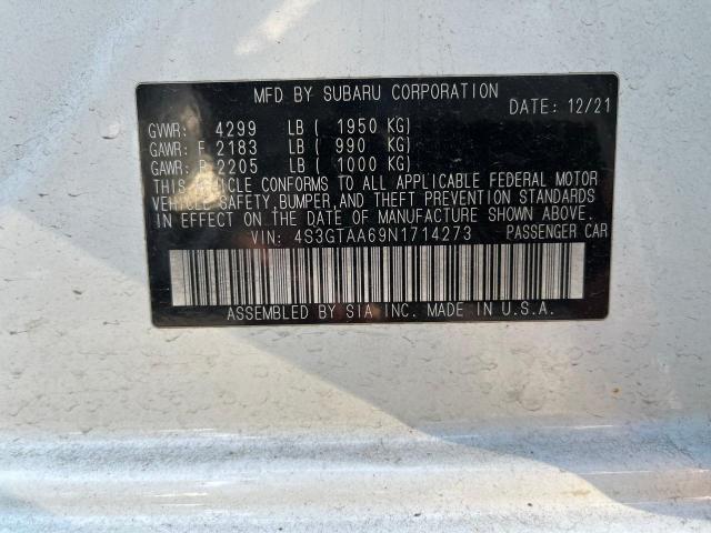 Photo 10 from auction – 2022 SUBARU IMPREZA with VIN 4S3GTAA69N1714273