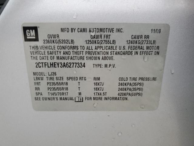 Photo 14 from auction – 2010 GMC TERRAIN SL with VIN 2CTFLHEY3A6277334
