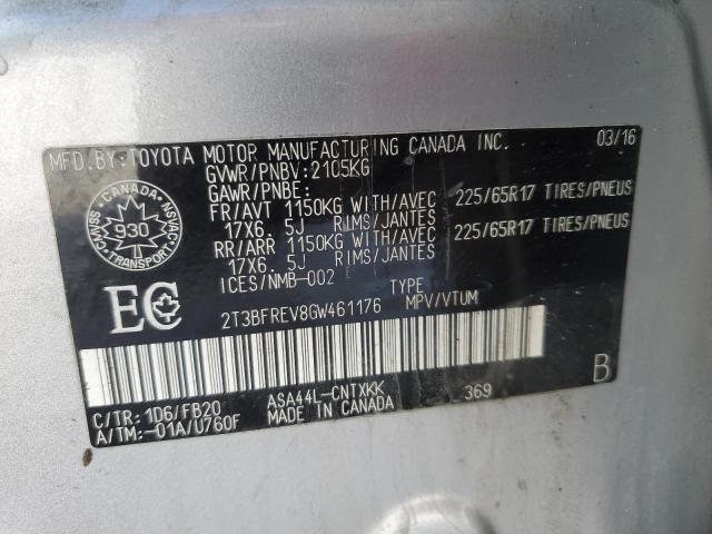 Photo 14 from auction – 2016 TOYOTA RAV4 LE with VIN 2T3BFREV8GW461176