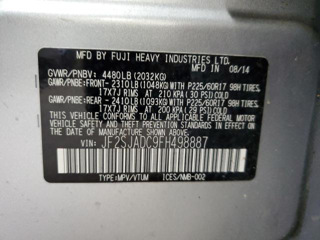 Photo 14 from auction – 2015 SUBARU FORESTER 2 with VIN JF2SJADC9FH498887