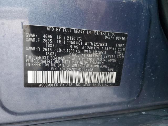 Photo 14 from auction – 2017 SUBARU OUTBACK 2. with VIN 4S4BSANC1H3228509
