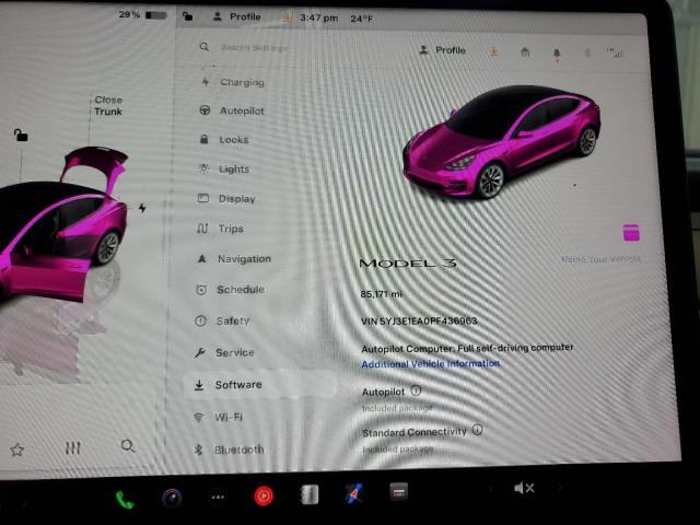 Photo 9 from auction – 2023 TESLA MODEL 3 with VIN 5YJ3E1EA0PF436963