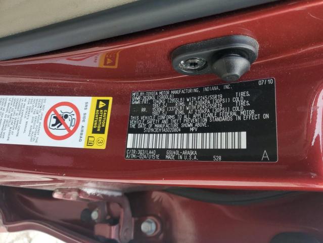 Photo 14 from auction – 2010 TOYOTA HIGHLANDER with VIN 5TDYK3EH1AS020804