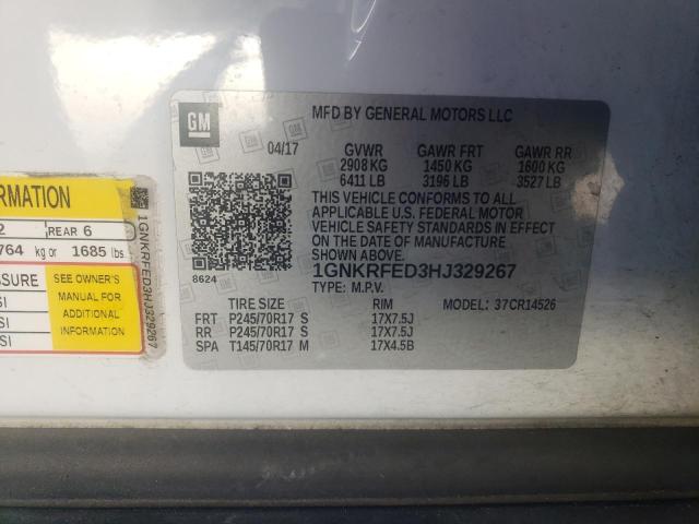 Photo 14 from auction – 2017 CHEVROLET TRAVERSE L with VIN 1GNKRFED3HJ329267