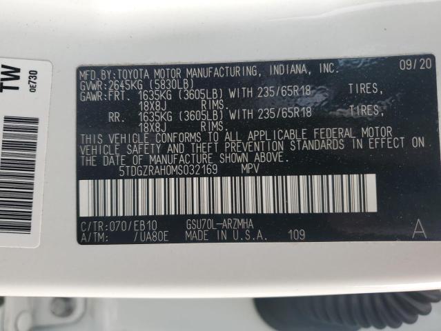 Photo 14 from auction – 2021 TOYOTA HIGHLANDER with VIN 5TDGZRAH0MS032169