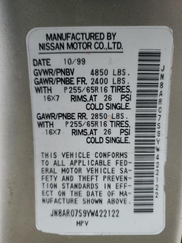 Photo 14 from auction – 2000 NISSAN PATHFINDER with VIN JN8AR07S9YW422122