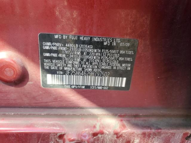 Photo 14 from auction – 2009 SUBARU FORESTER 2 with VIN JF2SH64629H797502