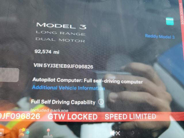 Photo 9 from auction – 2018 TESLA MODEL 3 with VIN 5YJ3E1EB9JF096826