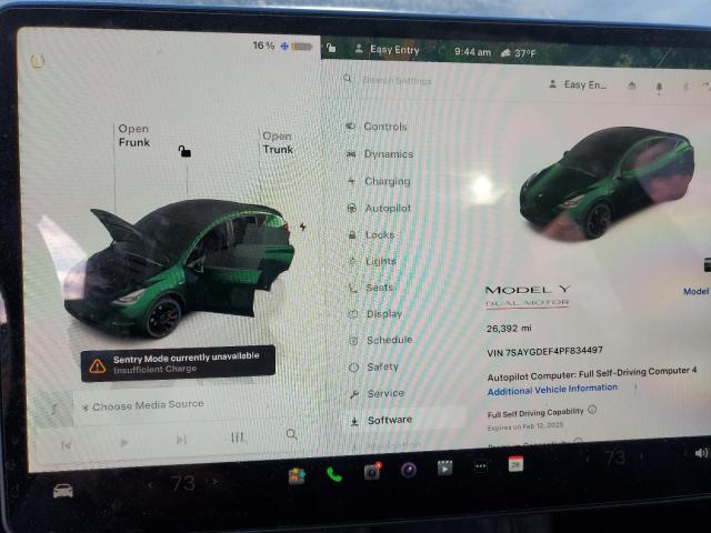 Photo 9 from auction – 2023 TESLA MODEL Y with VIN 7SAYGDEF4PF834497