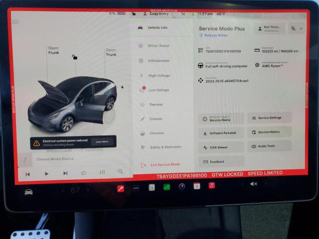 Photo 9 from auction – 2023 TESLA MODEL Y with VIN 7SAYGDEE1PA199100