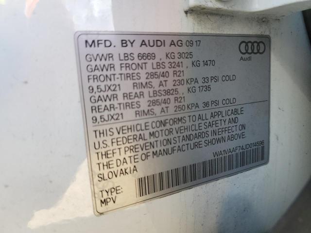 Photo 14 from auction – 2018 AUDI Q7 PRESTIG with VIN WA1VAAF74JD014596