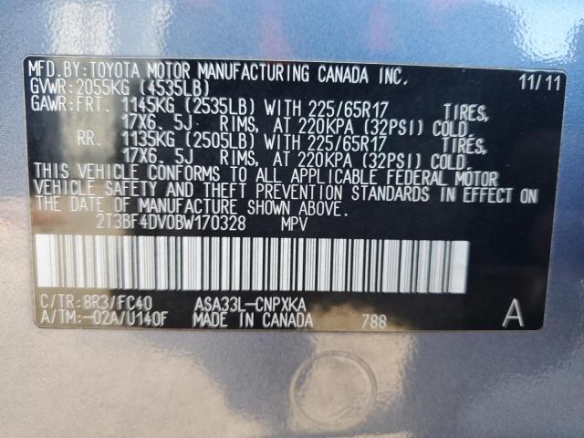 Photo 14 from auction – 2011 TOYOTA RAV4 with VIN 2T3BF4DV0BW170328