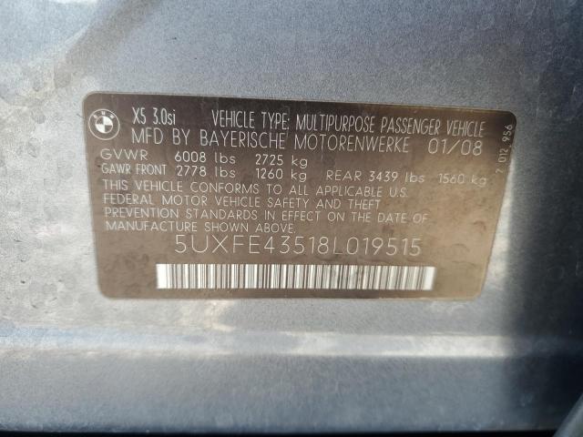 Photo 14 from auction – 2008 BMW X5 3.0I with VIN 5UXFE43518L019515