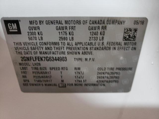 Photo 14 from auction – 2016 CHEVROLET EQUINOX LT with VIN 2GNFLFEK7G6344903