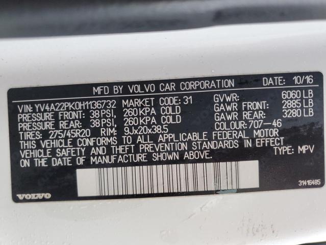 Photo 14 from auction – 2017 VOLVO XC90 T6 with VIN YV4A22PK0H1136732