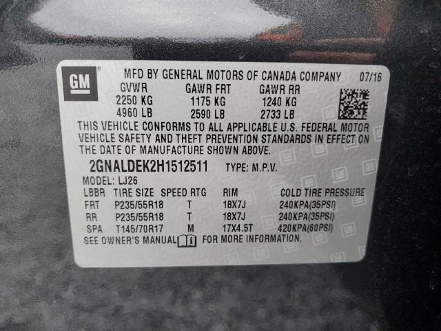 Photo 14 from auction – 2017 CHEVROLET EQUINOX PR with VIN 2GNALDEK2H1512511