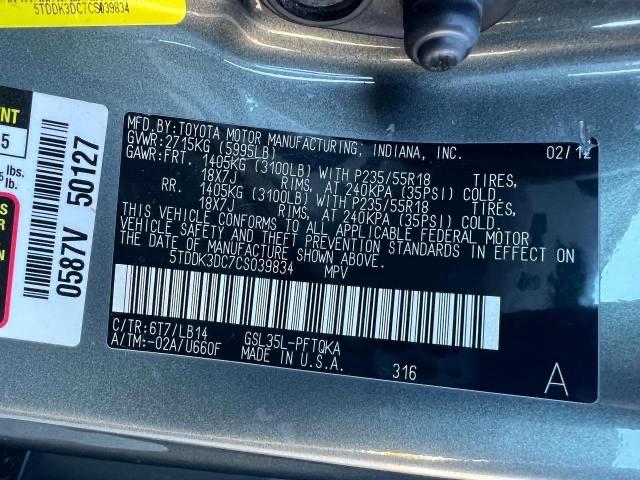 Photo 10 from auction – 2012 TOYOTA SIENNA XLE with VIN 5TDDK3DC7CS039834