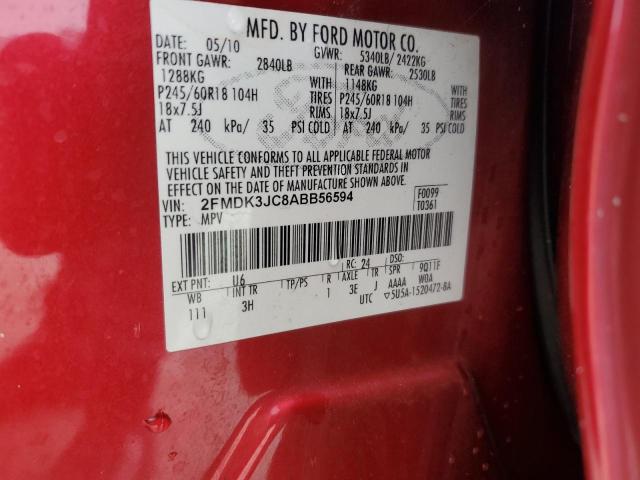 Photo 14 from auction – 2010 FORD EDGE SEL with VIN 2FMDK3JC8ABB56594