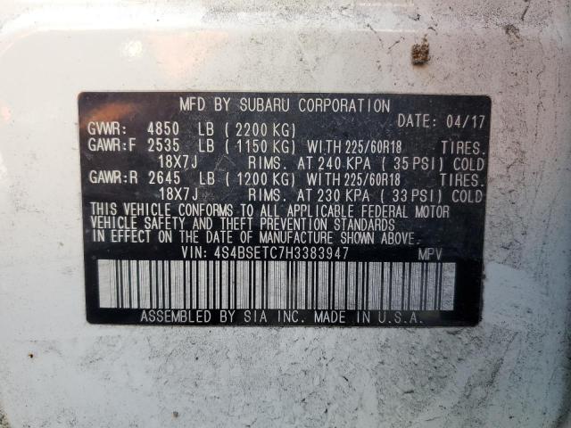 Photo 14 from auction – 2017 SUBARU OUTBACK TO with VIN 4S4BSETC7H3383947
