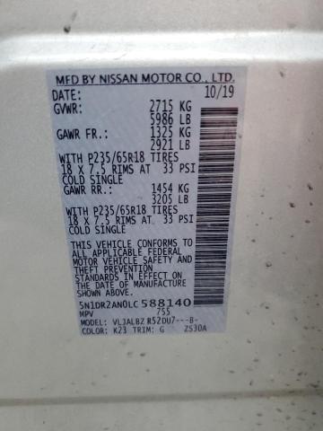 Photo 14 from auction – 2020 NISSAN PATHFINDER with VIN 5N1DR2AN0LC588140