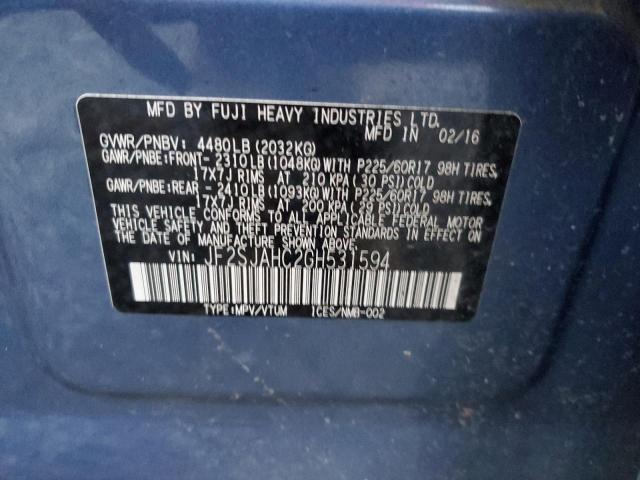 Фото 14 с аукциона – 2016 SUBARU FORESTER 2 с VIN JF2SJAHC2GH531594