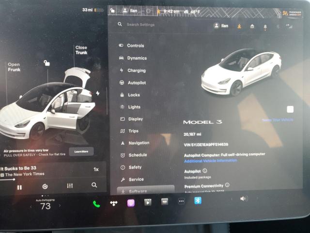 Снимка 9 от търг – 2023 TESLA MODEL 3 с VIN 5YJ3E1EA9PF514639