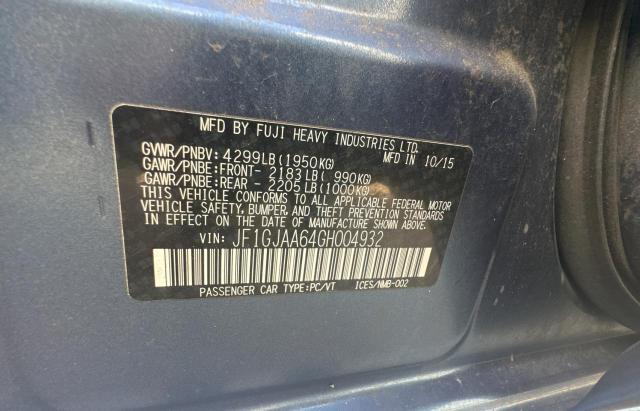 Photo 10 from auction – 2016 SUBARU IMPREZA with VIN JF1GJAA64GH004932
