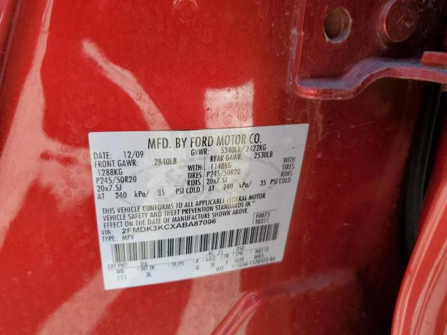 Photo 14 from auction – 2010 FORD EDGE LIMIT with VIN 2FMDK3KCXABA87096