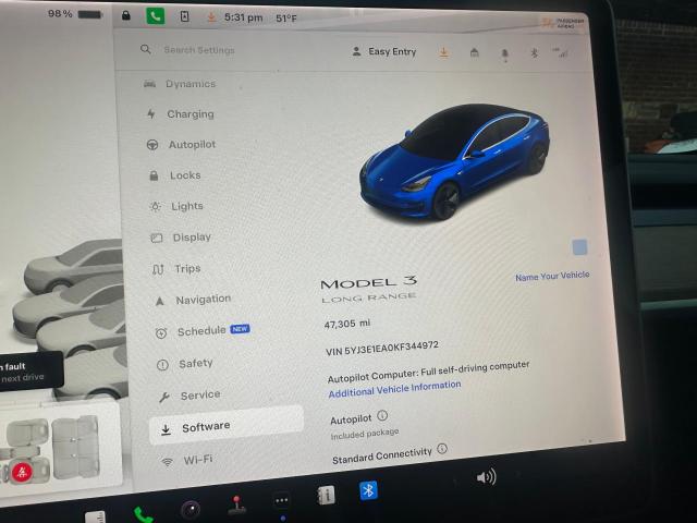 Photo 8 from auction – 2019 TESLA MODEL 3 with VIN 5YJ3E1EA0KF344972