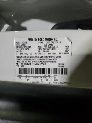 Photo 14 from auction – 2020 FORD EXPLORER L with VIN 1FMSK7FH4LGB47423
