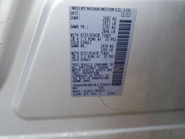 Photo 14 from auction – 2013 NISSAN PATHFINDER with VIN 5N1AR2MN6DC617009
