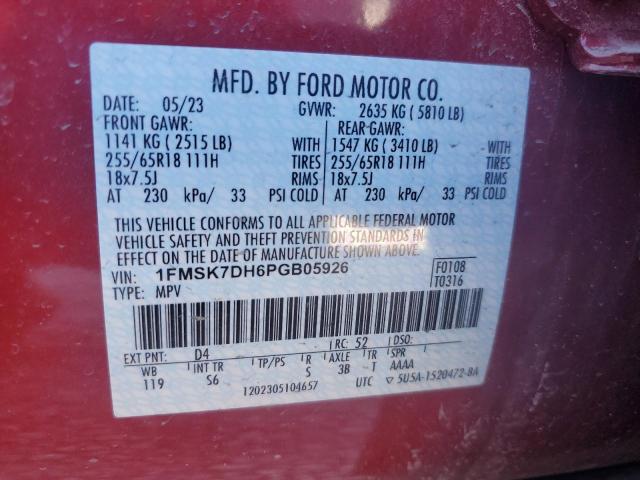 Photo 14 from auction – 2023 FORD EXPLORER X with VIN 1FMSK7DH6PGB05926