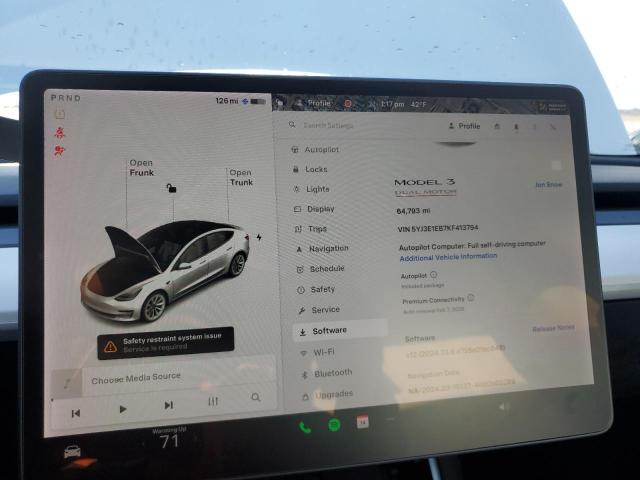 Photo 9 from auction – 2019 TESLA MODEL 3 with VIN 5YJ3E1EB7KF413794