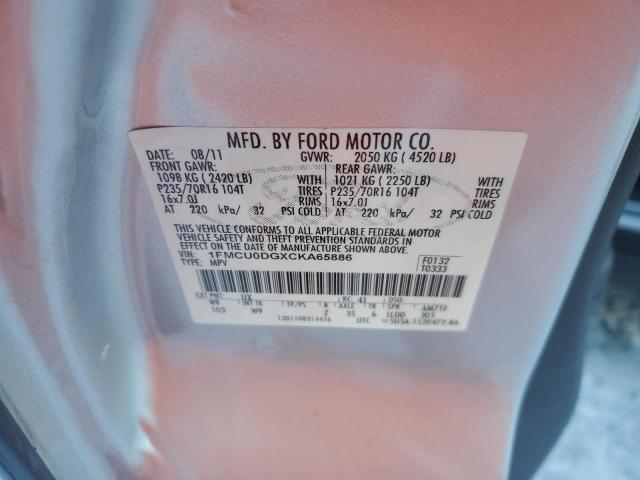 Photo 14 from auction – 2012 FORD ESCAPE XLT with VIN 1FMCU0DGXCKA65886
