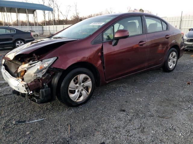 HONDA CIVIC LX 2013 with VIN 19XFB2F53DE005872 - Photo from auction